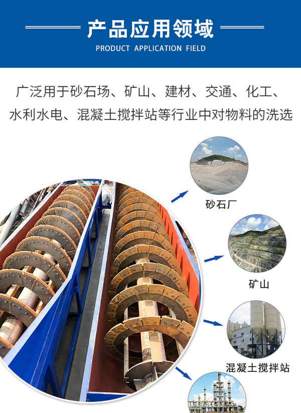 双螺旋洗砂机应用范围